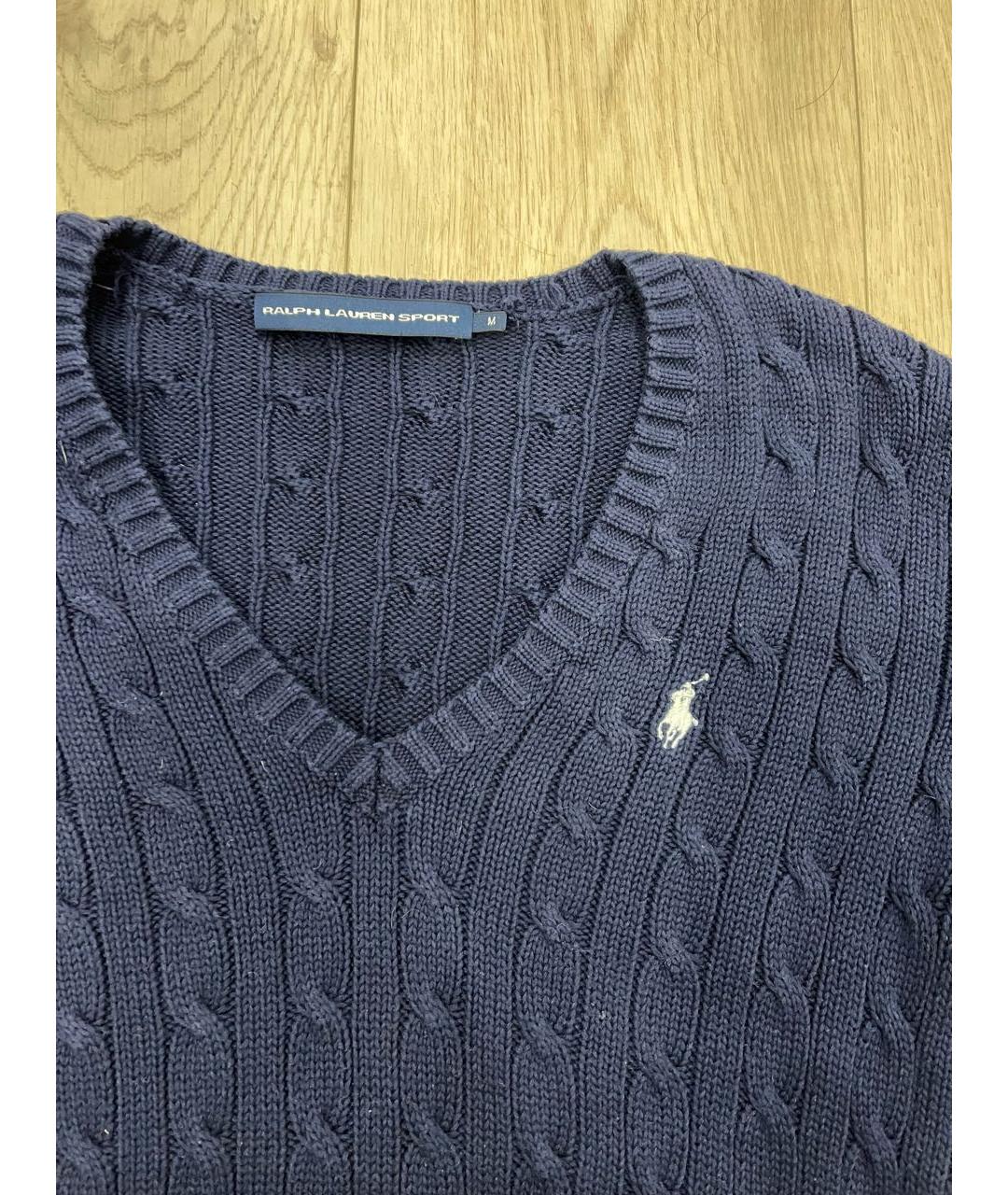 POLO RALPH LAUREN Темно-синий хлопковый джемпер / свитер, фото 3