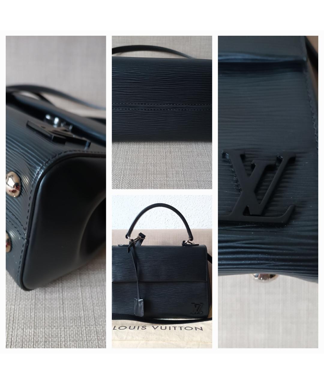 LOUIS VUITTON Черная кожаная сумка через плечо, фото 4