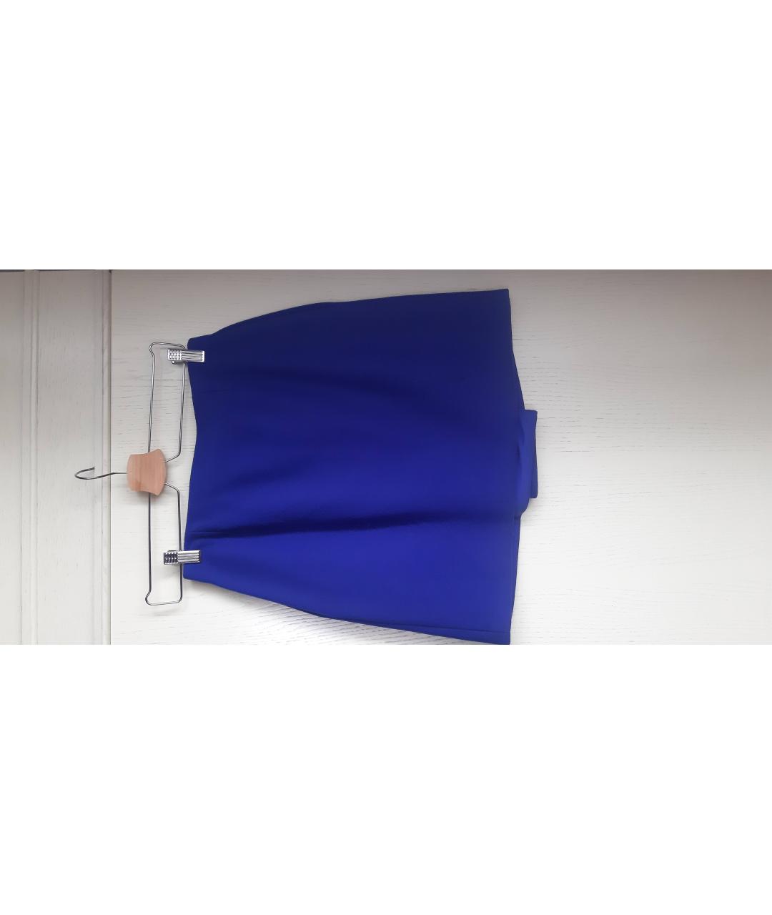 STELLA MCCARTNEY Синяя шерстяная юбка мини, фото 2