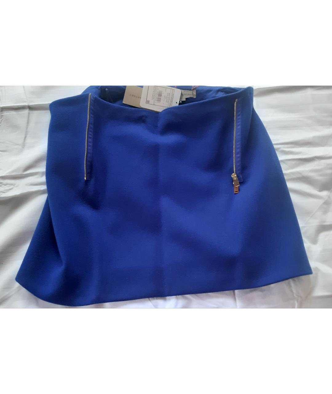 STELLA MCCARTNEY Синяя шерстяная юбка мини, фото 6
