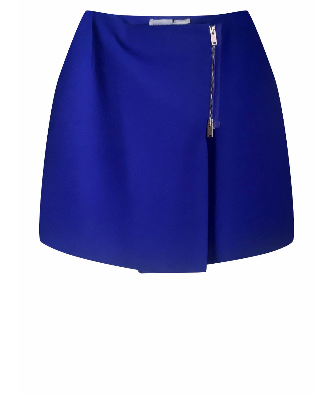STELLA MCCARTNEY Синяя шерстяная юбка мини, фото 1