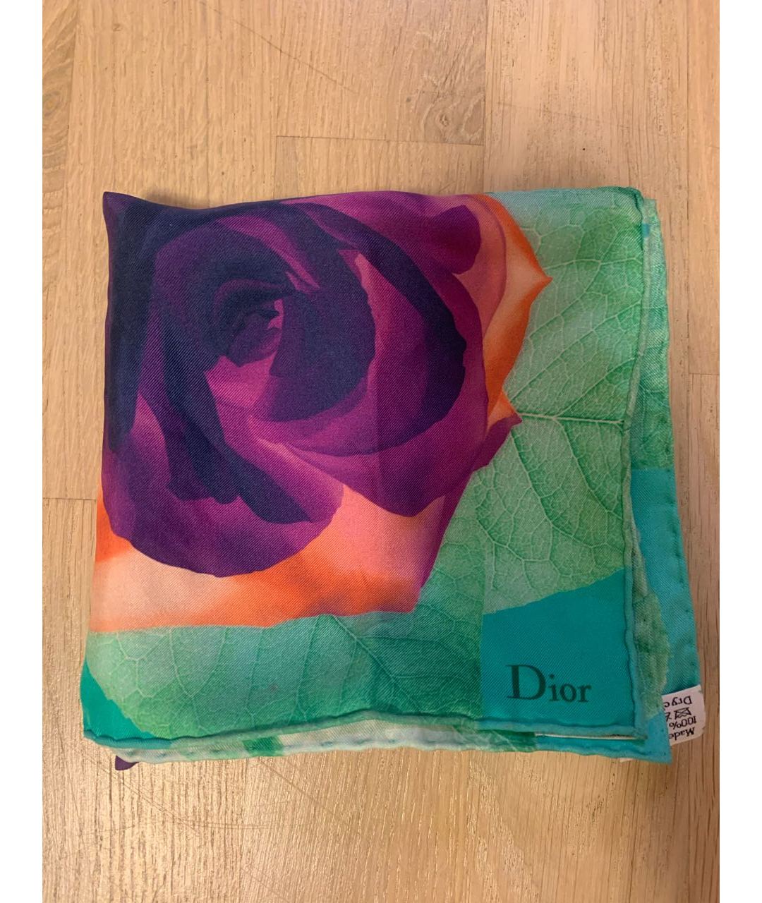 CHRISTIAN DIOR PRE-OWNED Фиолетовый шелковый шарф, фото 8