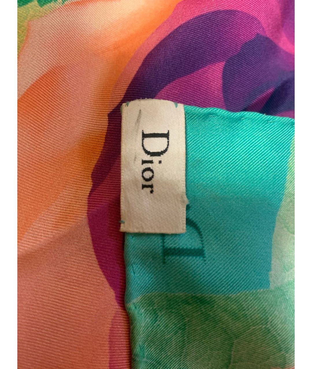 CHRISTIAN DIOR PRE-OWNED Фиолетовый шелковый шарф, фото 3