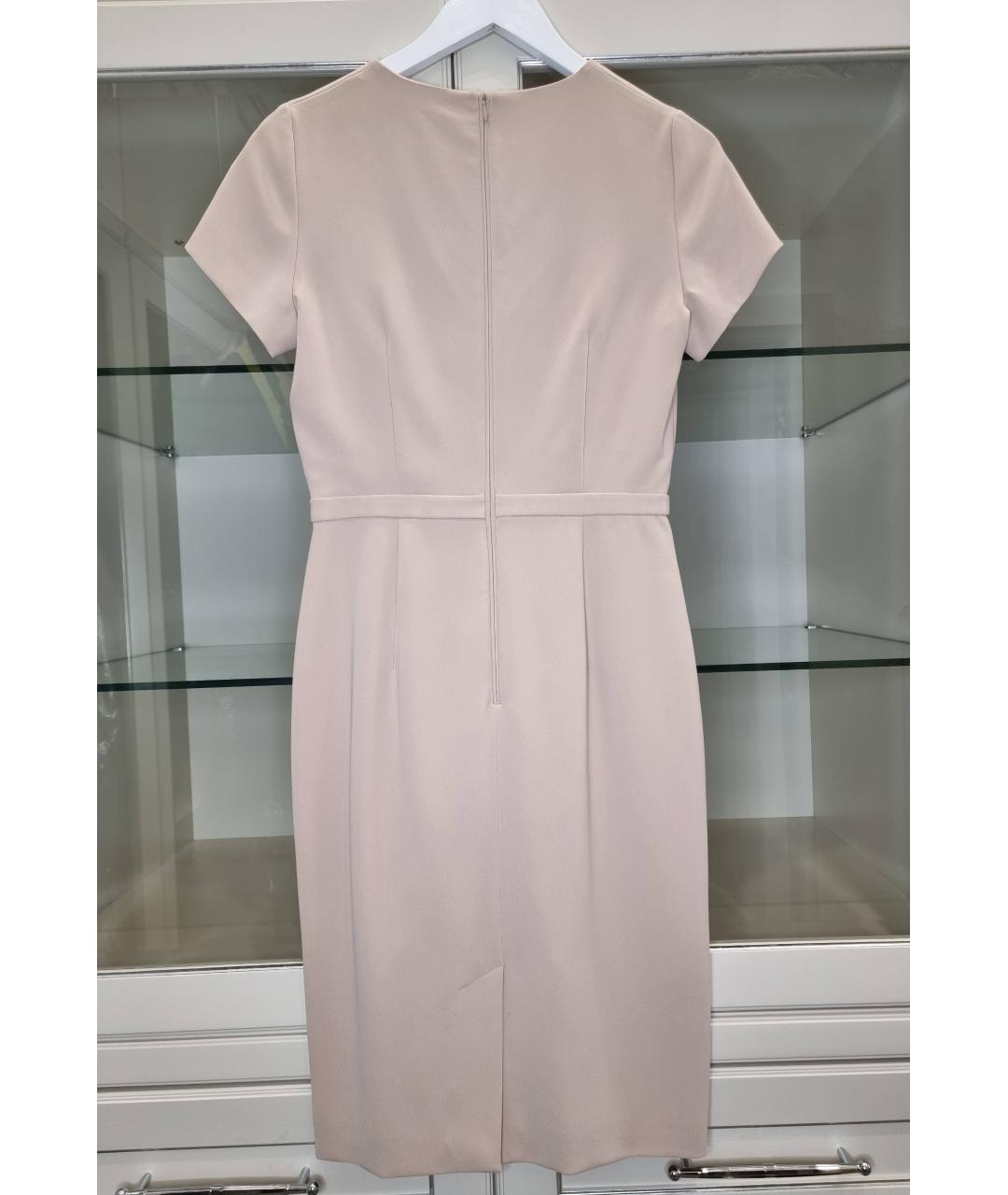MAX MARA Бежевое полиэстеровое повседневное платье, фото 3