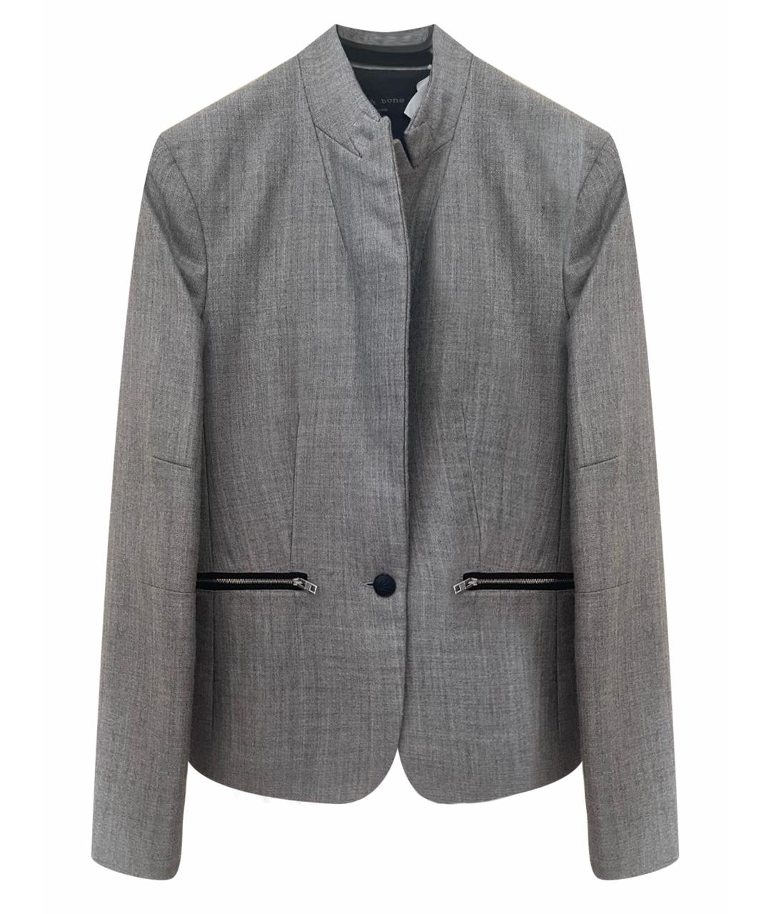 RAG&BONE Серый шерстяной жакет/пиджак, фото 1