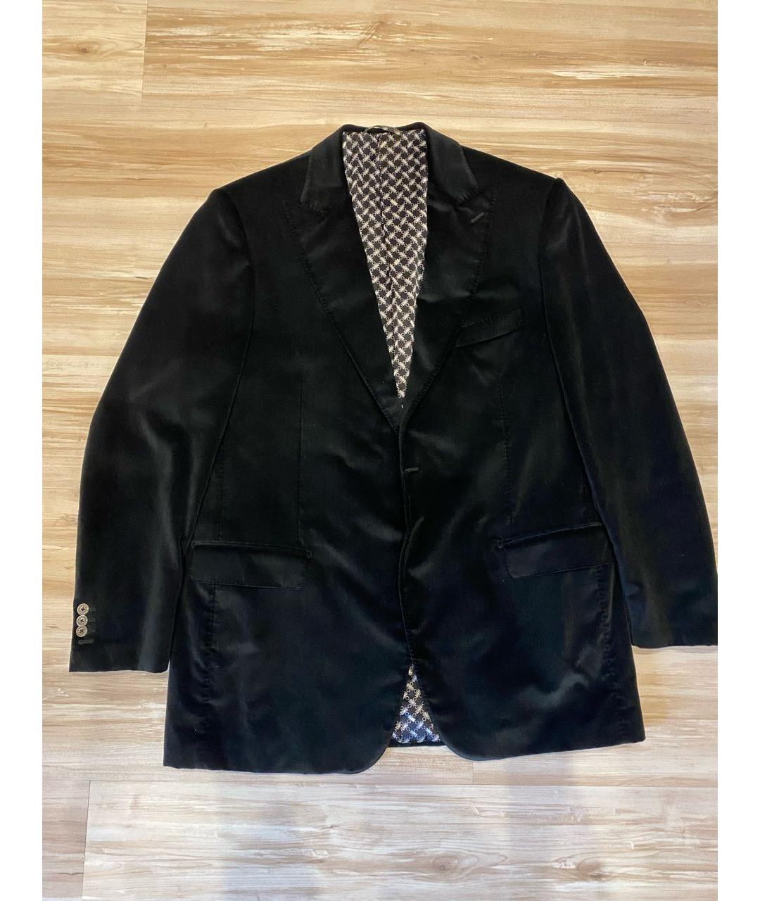 ZILLI Черный хлопковый пиджак, фото 5