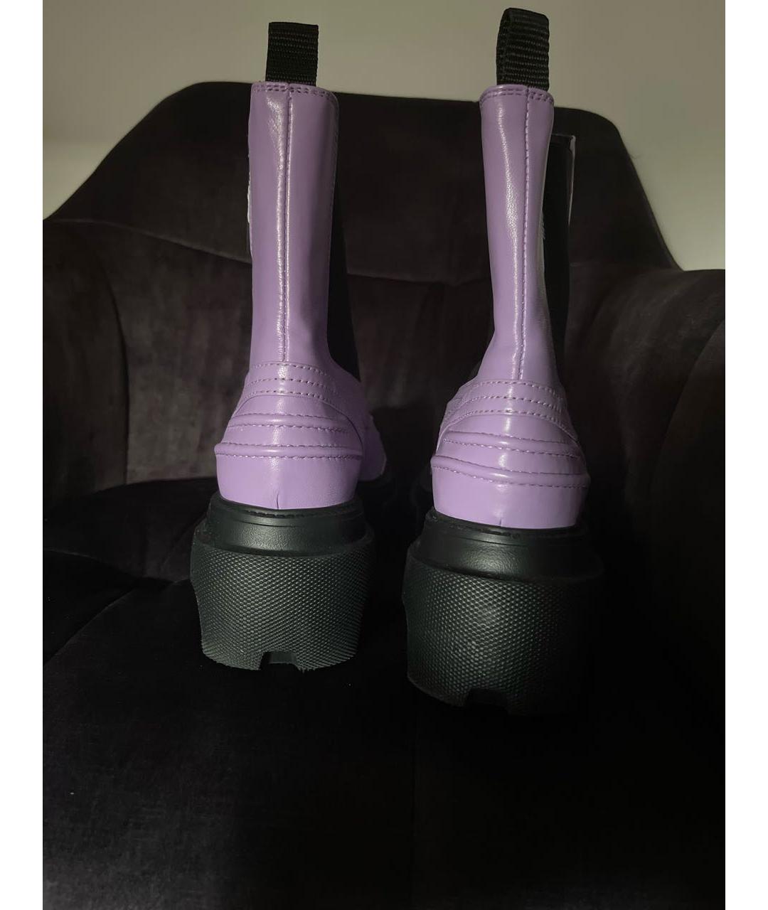 MSGM Фиолетовые кожаные ботинки, фото 3