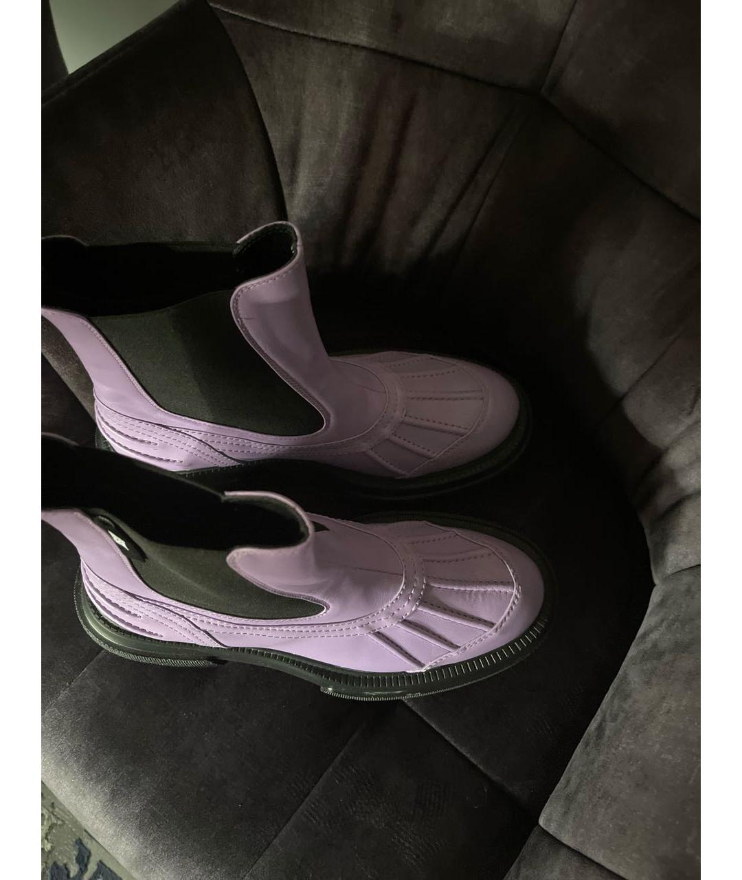 MSGM Фиолетовые кожаные ботинки, фото 4