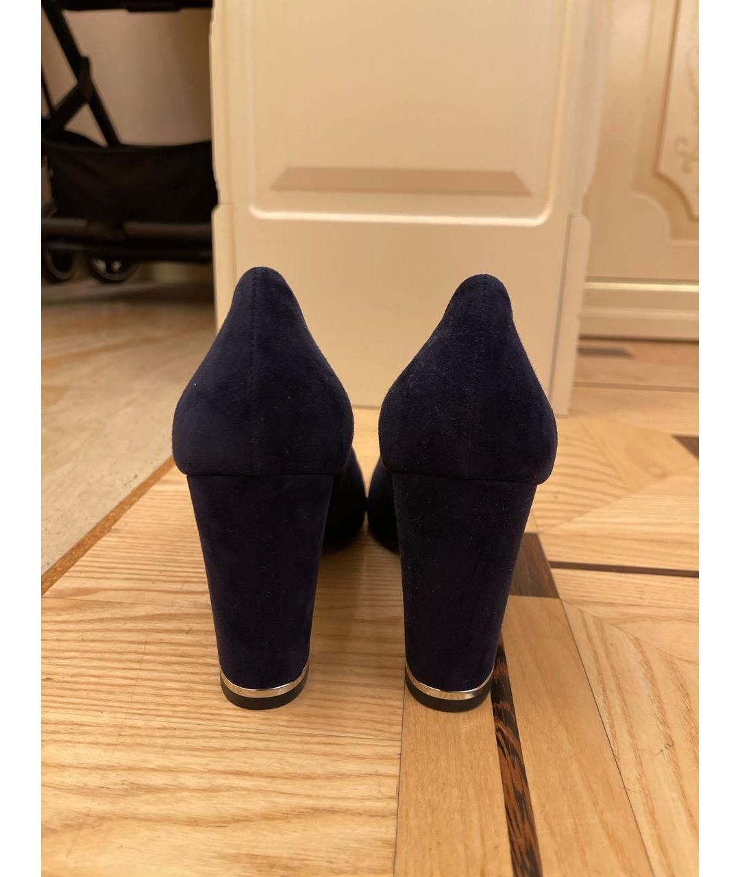 CHANEL Темно-синие замшевые туфли, фото 4