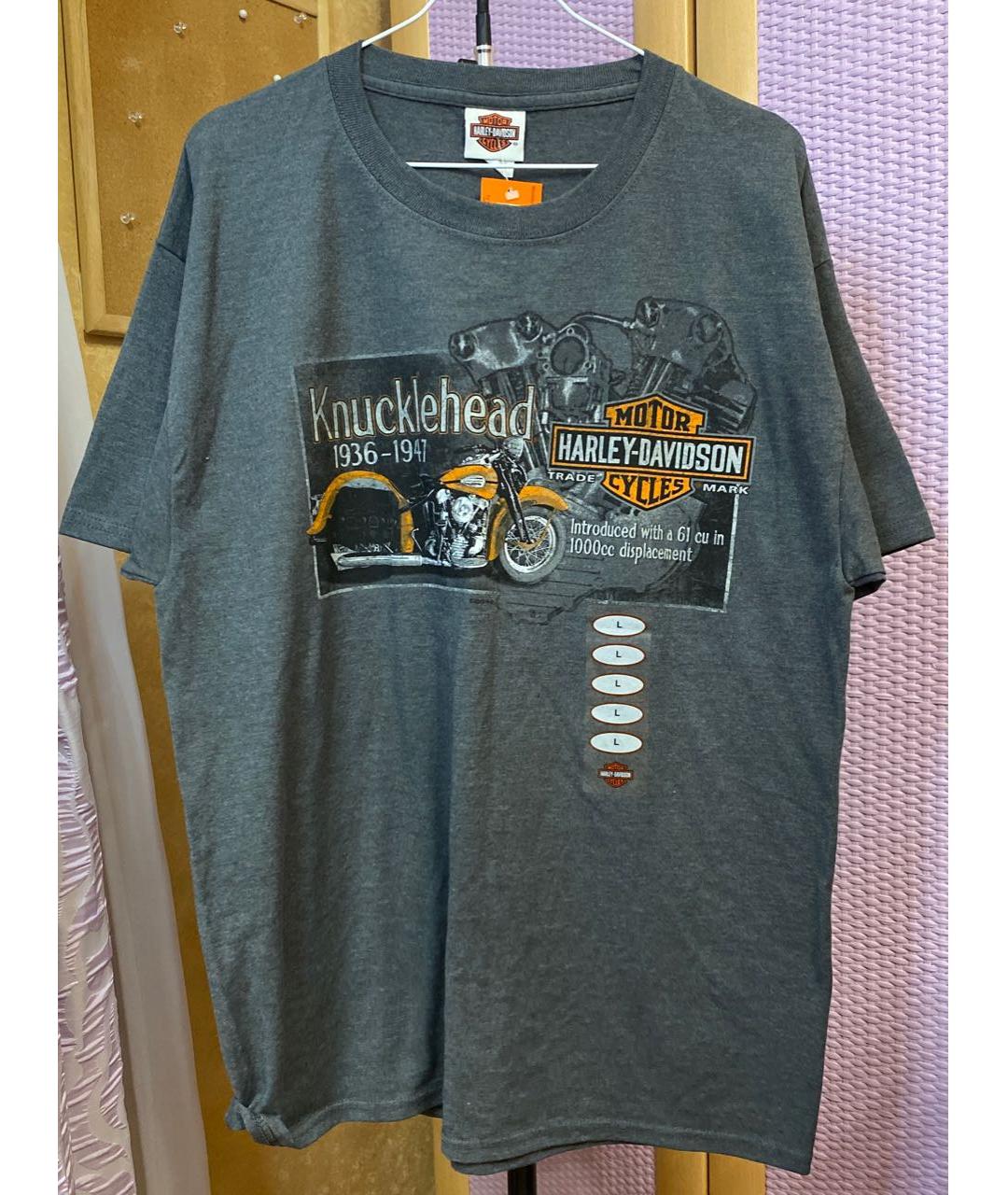 Harley Davidson Серая хлопко-полиэстеровая футболка, фото 5