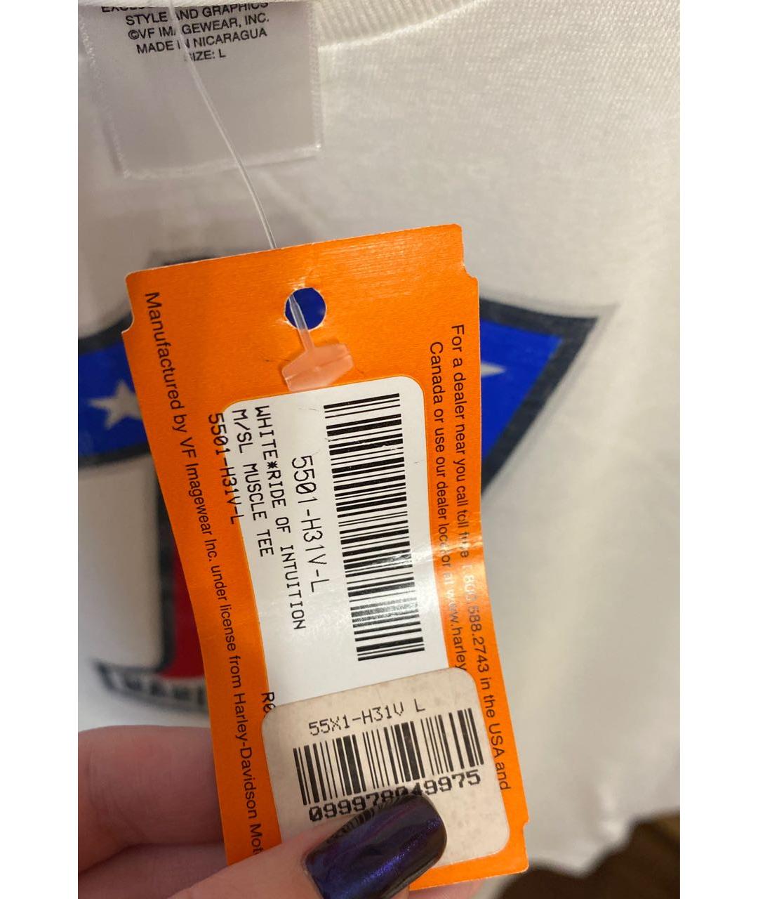 Harley Davidson Белая хлопковая майка, фото 3