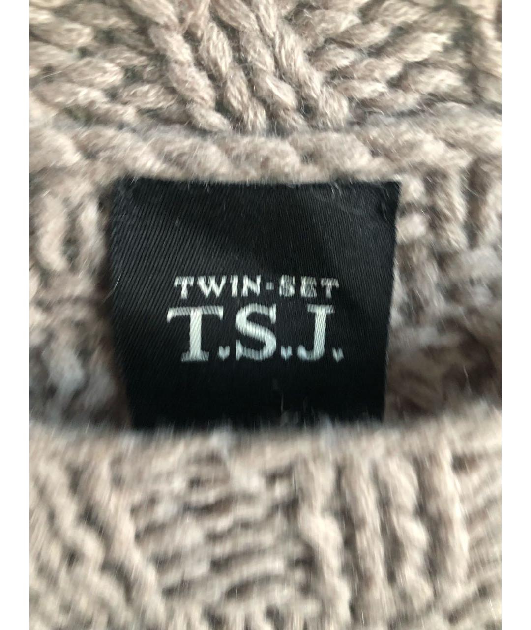 TWIN-SET Бежевый шерстяной джемпер / свитер, фото 2