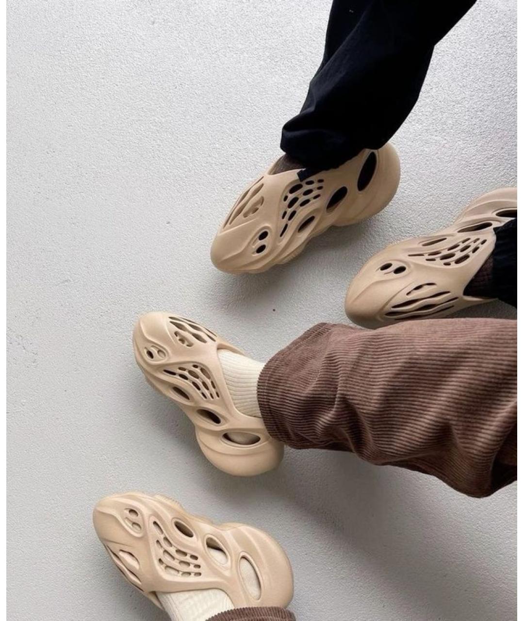 ADIDAS YEEZY Бежевые резиновые кроссовки, фото 5