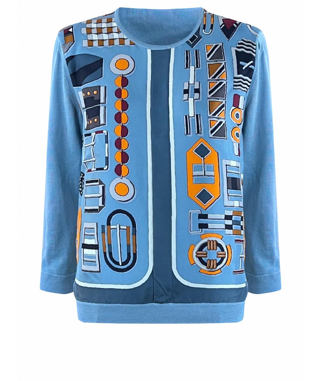HERMES PRE-OWNED Голубой шелковый джемпер / свитер, фото 1