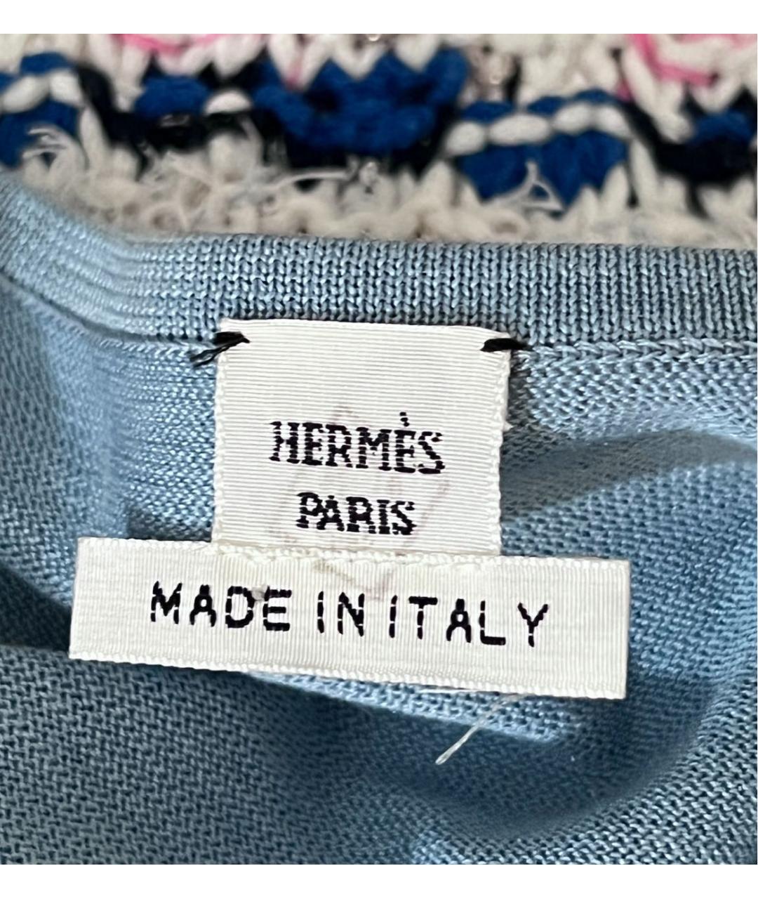 HERMES PRE-OWNED Голубой шелковый джемпер / свитер, фото 5