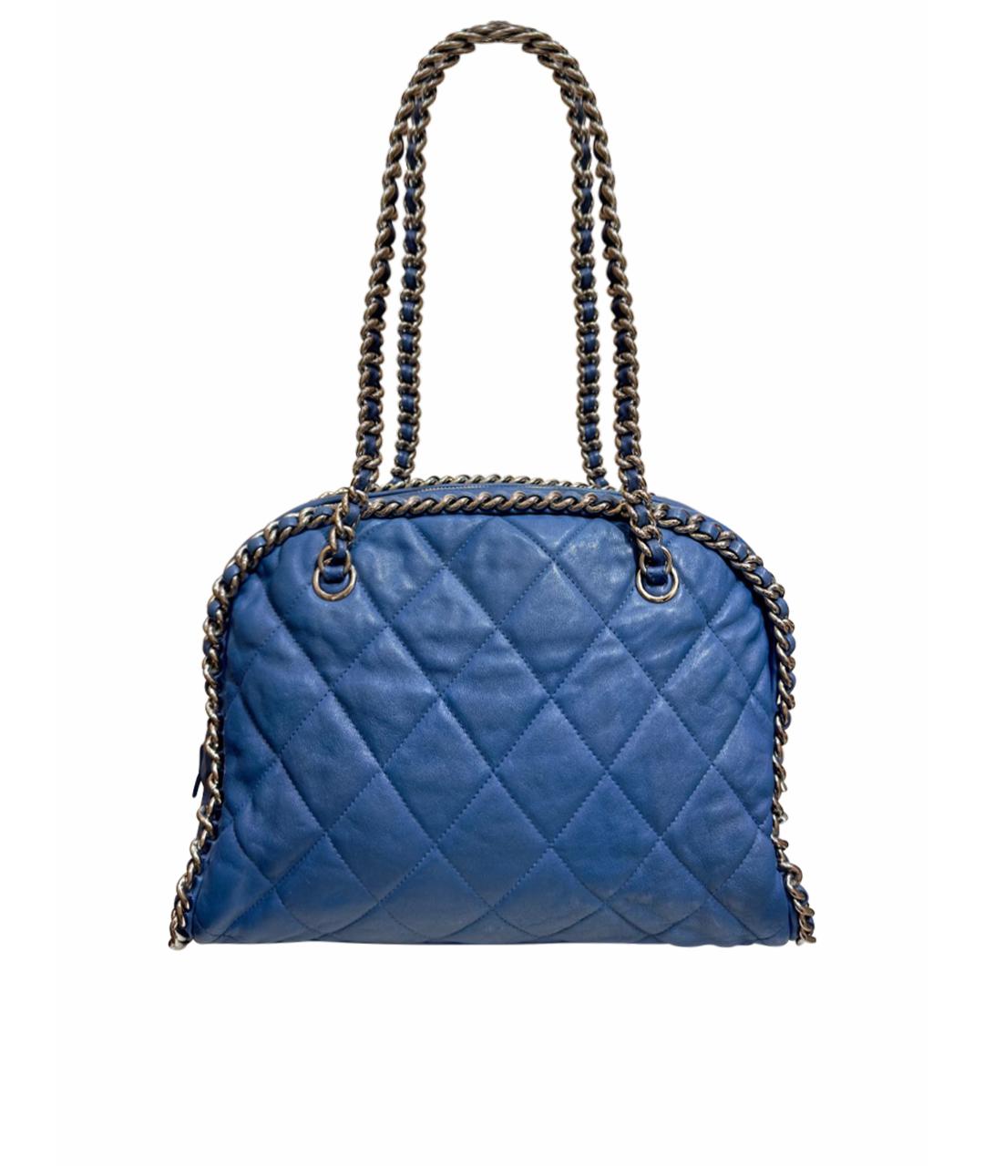CHANEL Синяя кожаная сумка тоут, фото 1