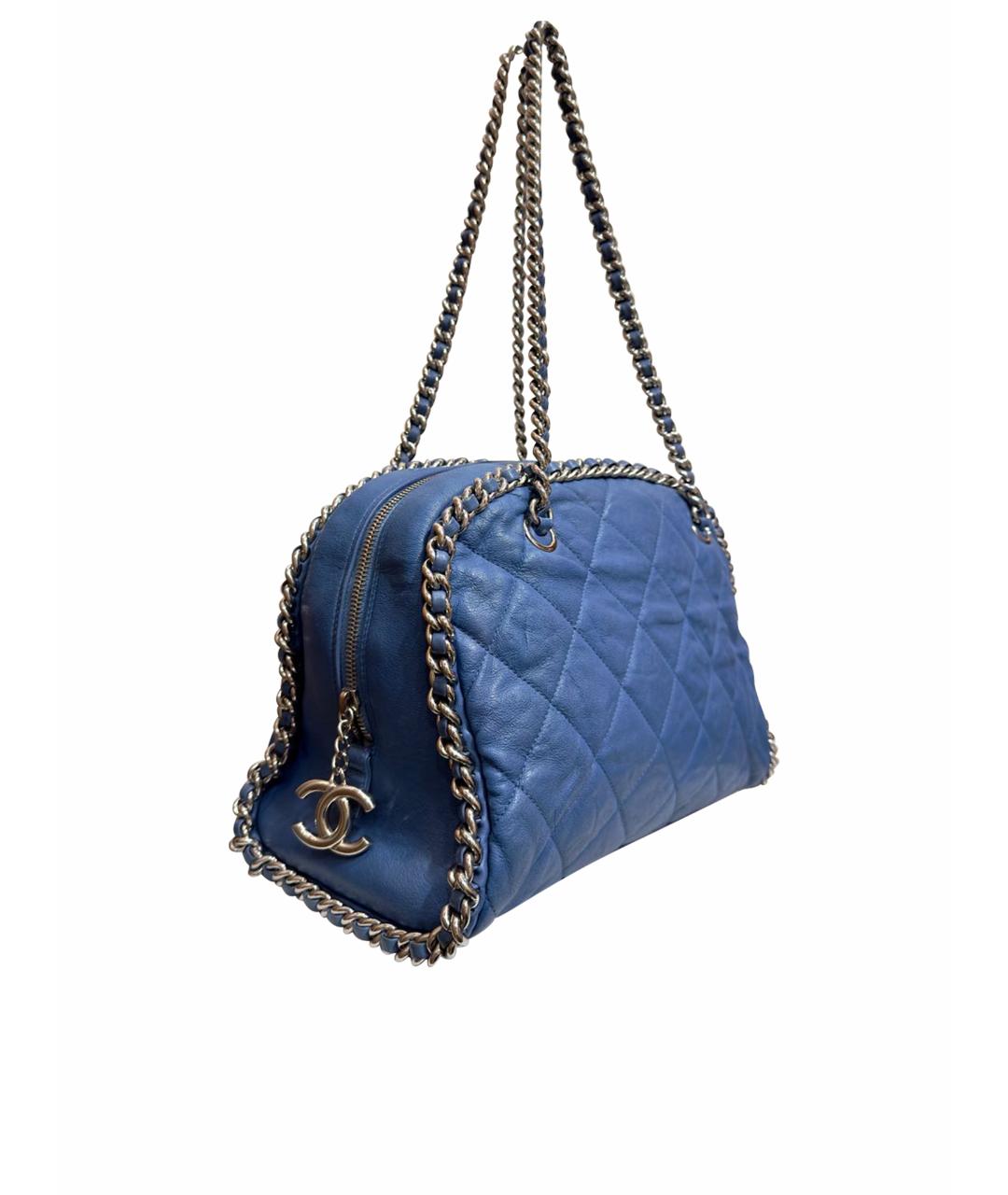 CHANEL Синяя кожаная сумка тоут, фото 3