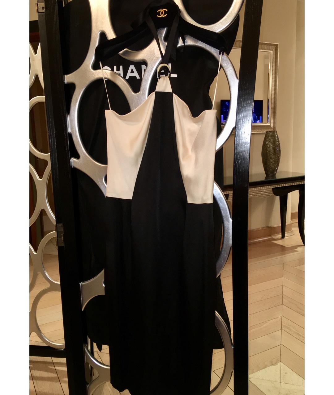 CHANEL PRE-OWNED Черное шелковое коктейльное платье, фото 5