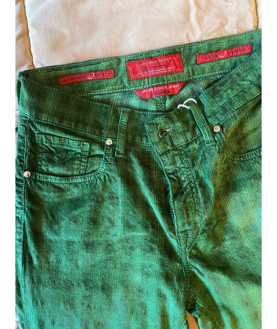 JACOB COHEN Зеленые хлопковые брюки и шорты, фото 3