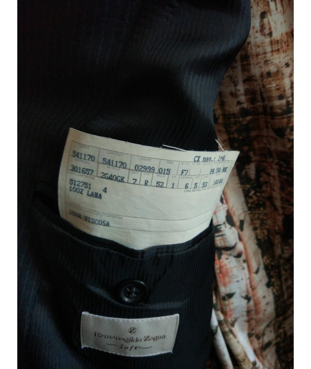 ERMENEGILDO ZEGNA Черный шерстяной пиджак, фото 4