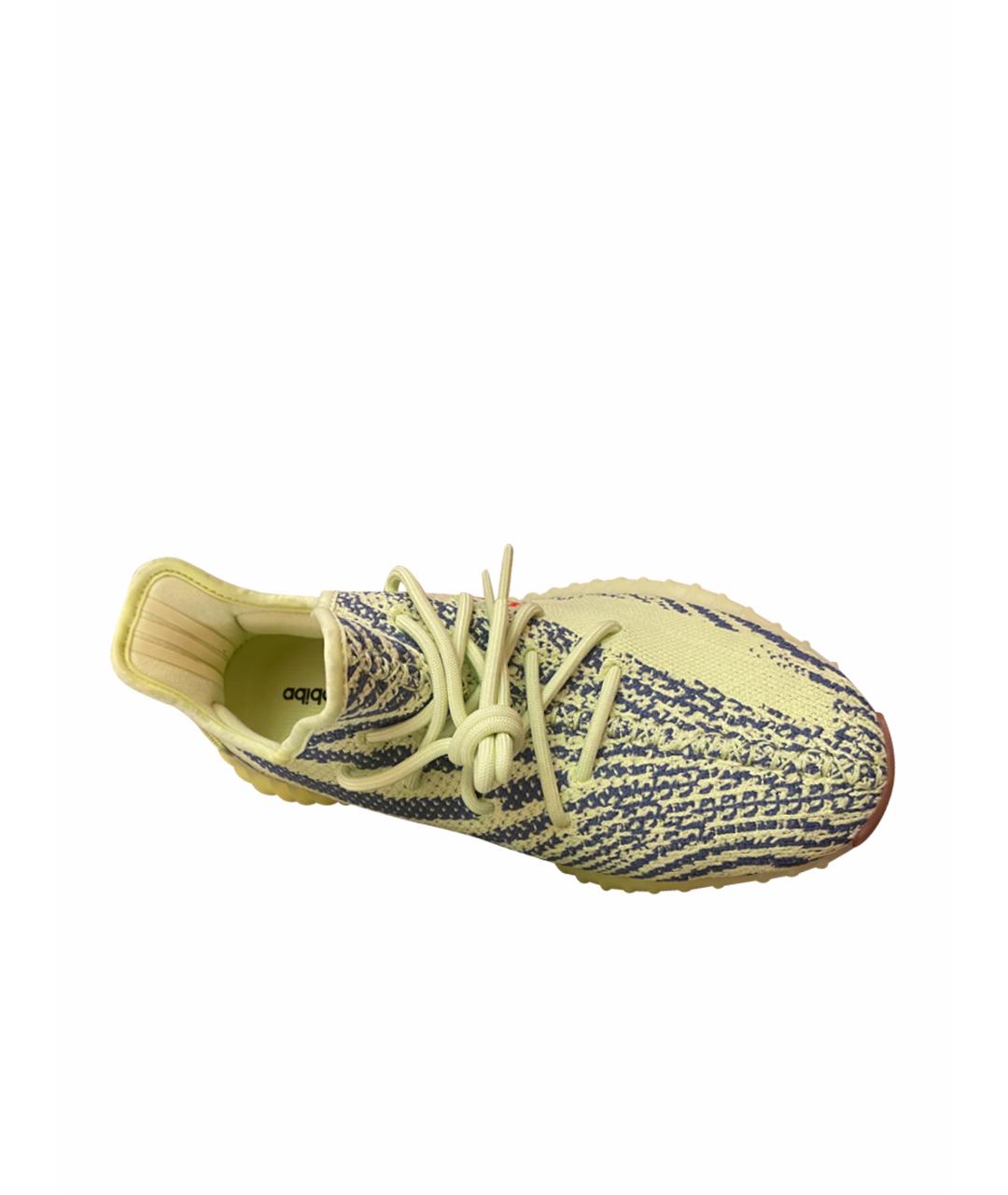 ADIDAS YEEZY Зеленые текстильные низкие кроссовки / кеды, фото 8