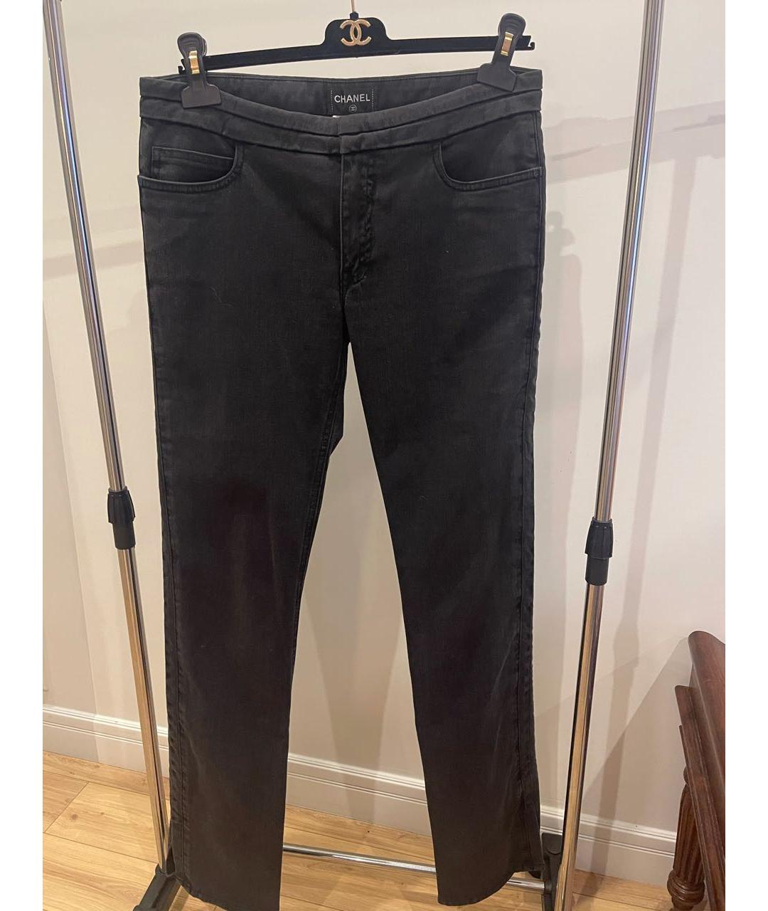CHANEL Антрацитовые хлопковые прямые джинсы, фото 8
