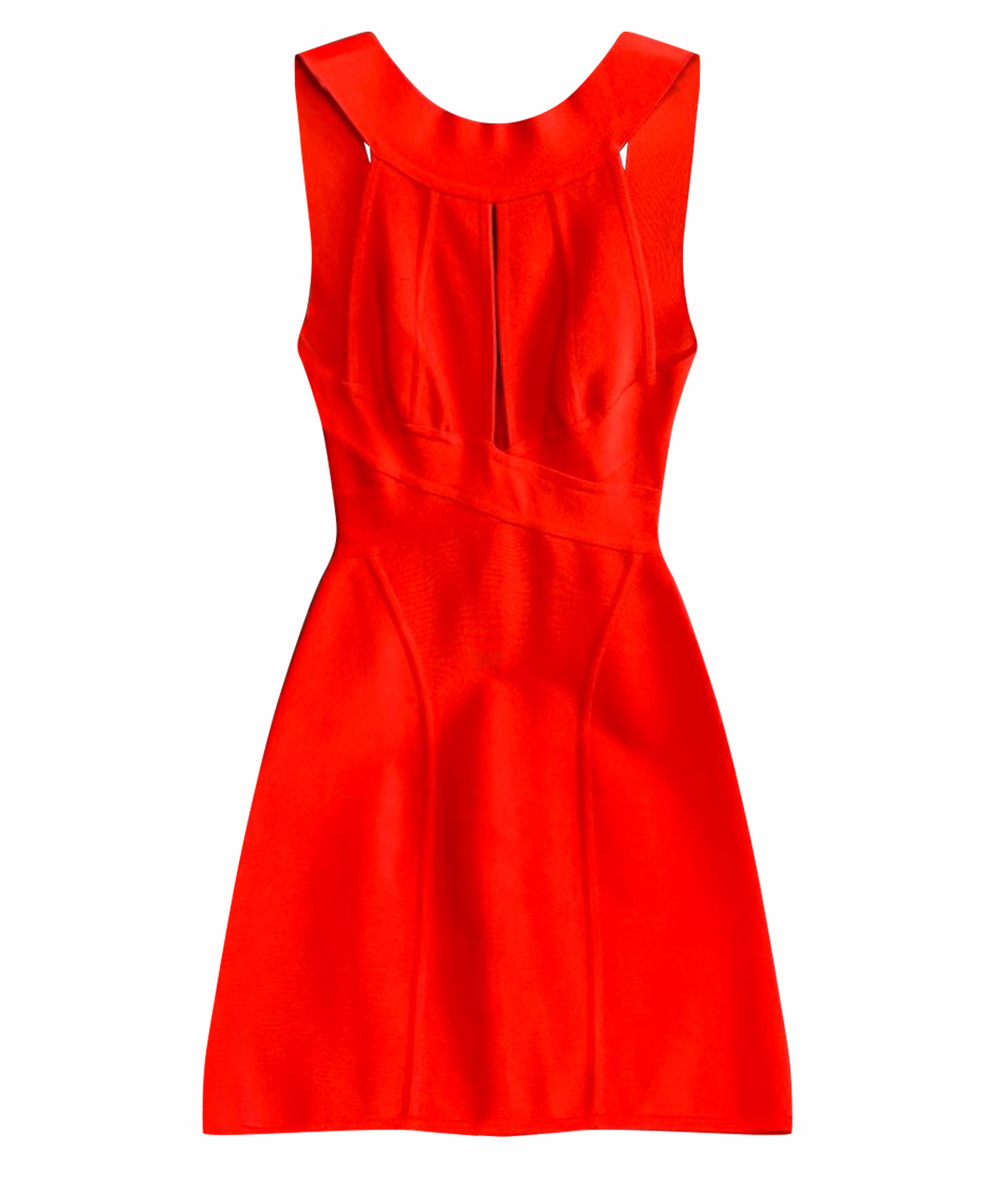 HERVE LEGER Красное вискозное повседневное платье, фото 1