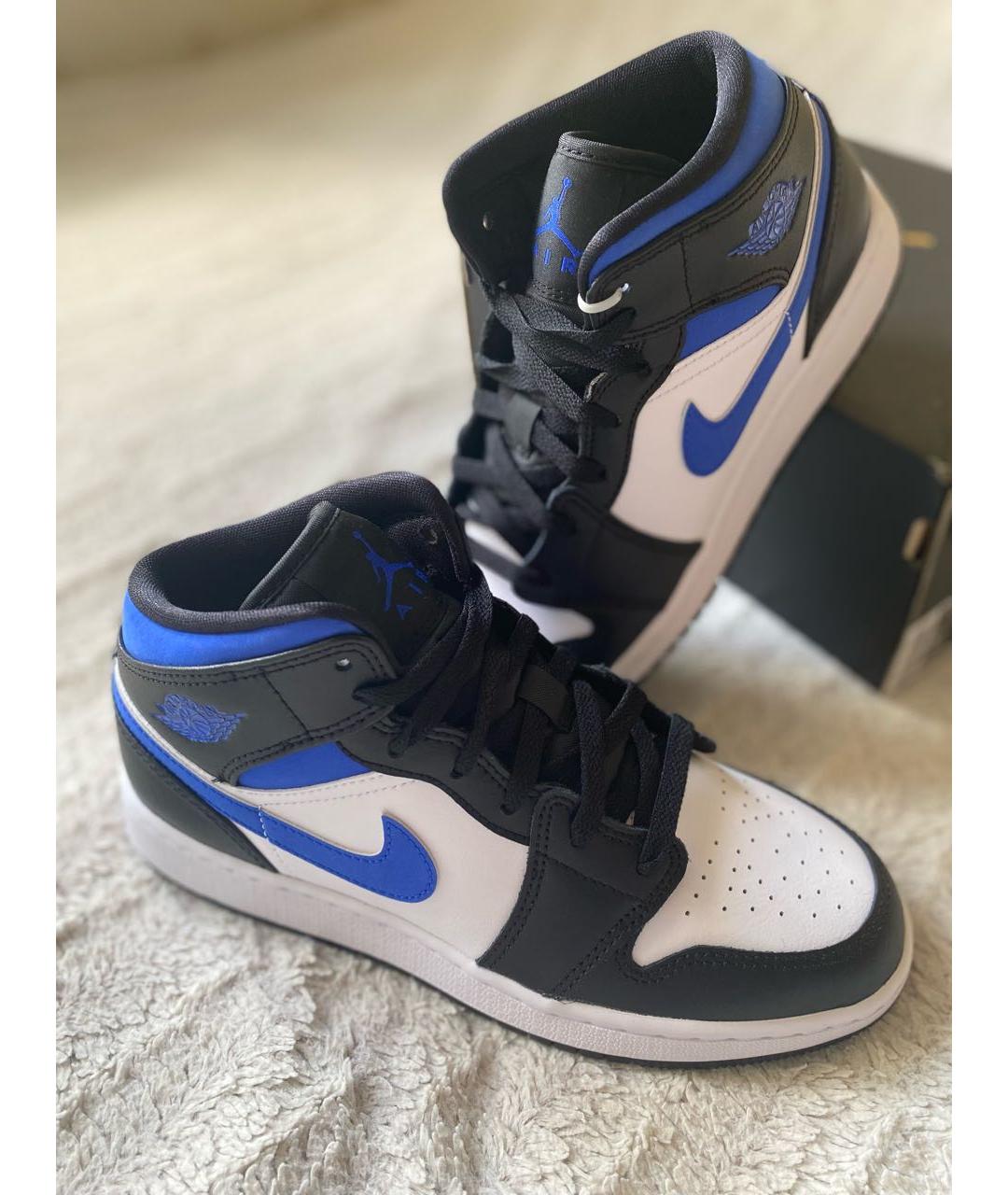 JORDAN Синие кожаные кроссовки, фото 7