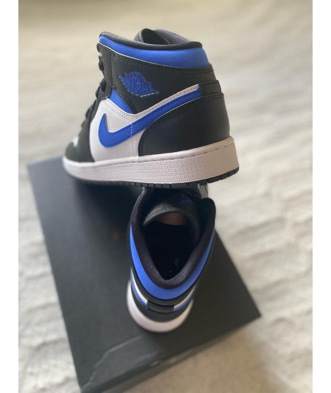 JORDAN Синие кожаные кроссовки, фото 4