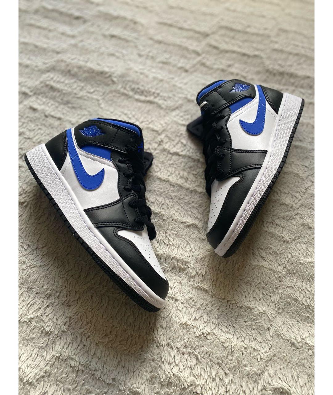 JORDAN Синие кожаные кроссовки, фото 5