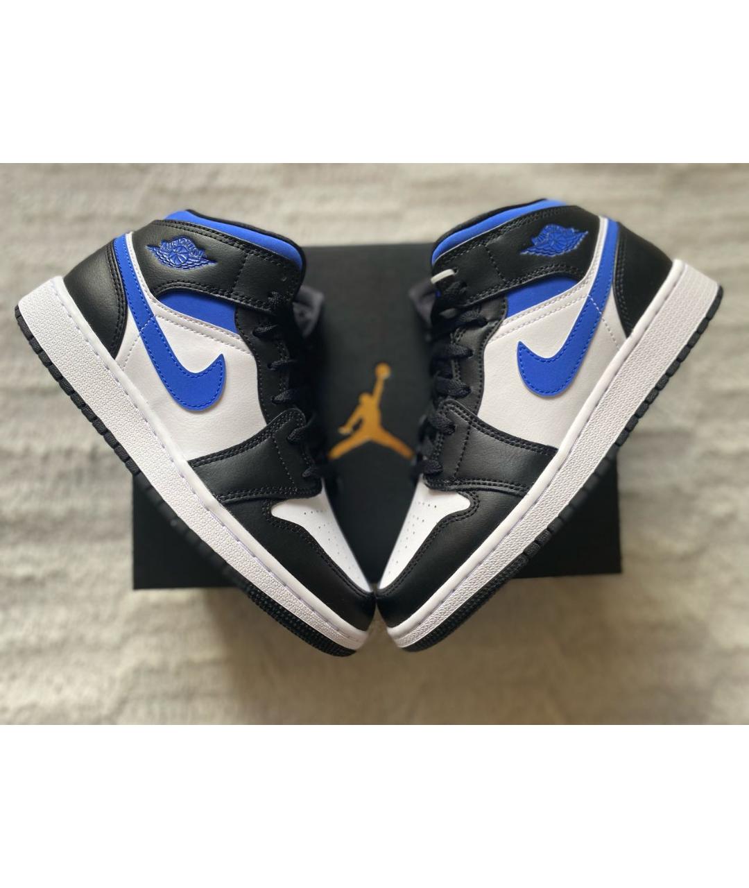 JORDAN Синие кожаные кроссовки, фото 2