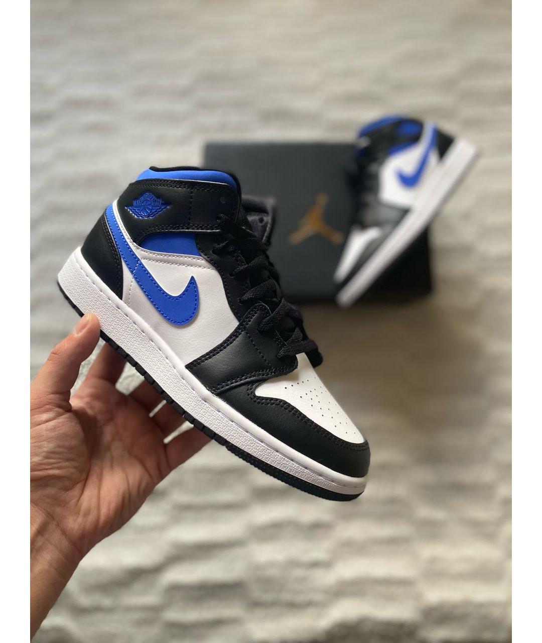 JORDAN Синие кожаные кроссовки, фото 8