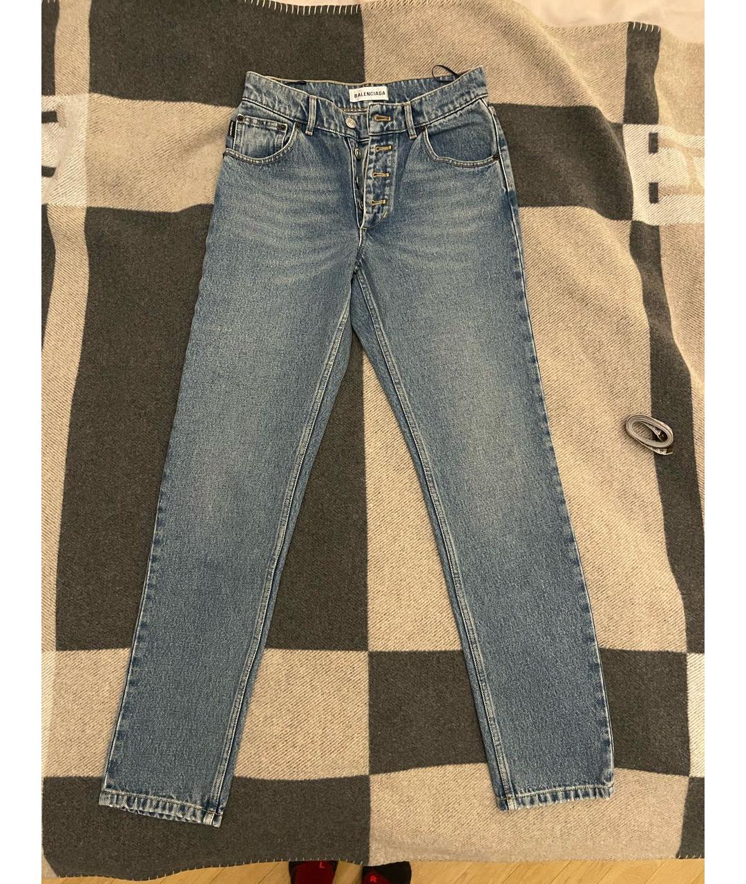 BALENCIAGA Синие хлопковые прямые джинсы, фото 7