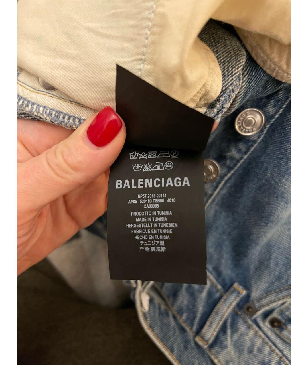 BALENCIAGA Синие хлопковые прямые джинсы, фото 6