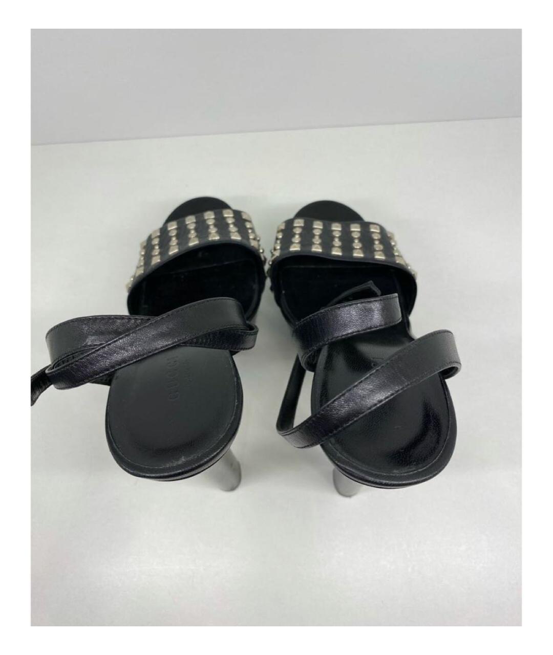 GUCCI Черные кожаные босоножки, фото 3
