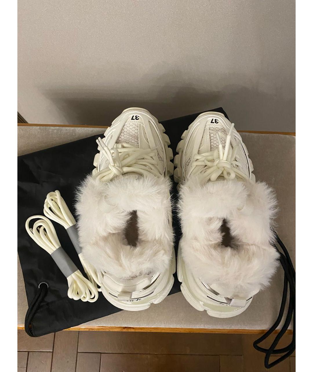 BALENCIAGA Белые кожаные кроссовки, фото 4