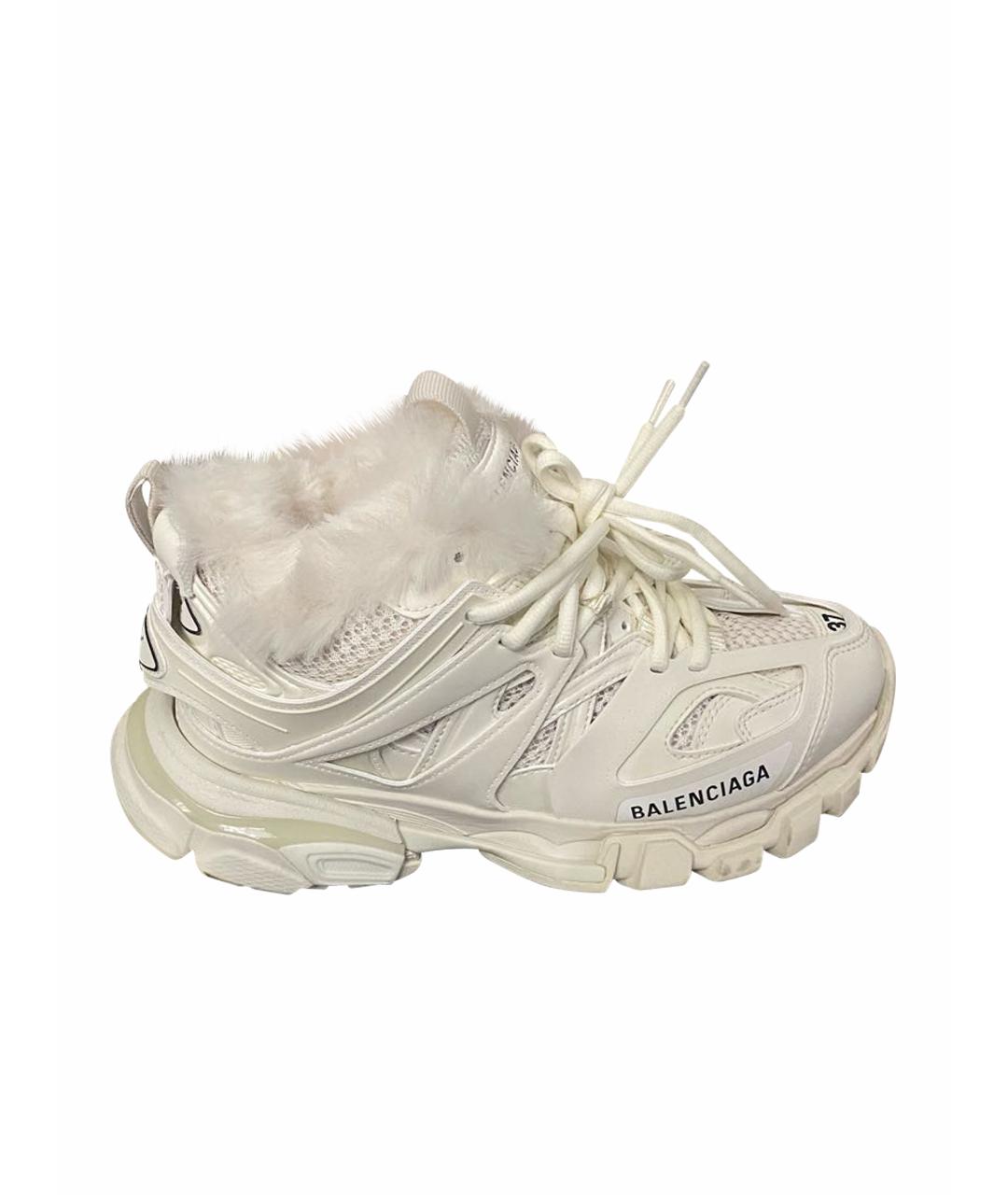 BALENCIAGA Белые кожаные кроссовки, фото 1