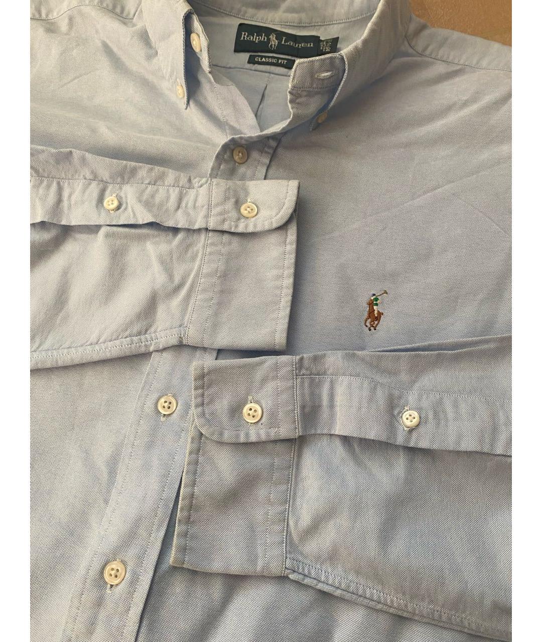POLO RALPH LAUREN Голубая хлопковая кэжуал рубашка, фото 4