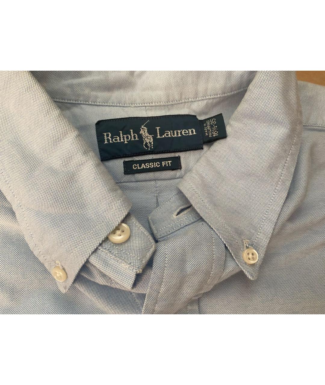 POLO RALPH LAUREN Голубая хлопковая кэжуал рубашка, фото 3