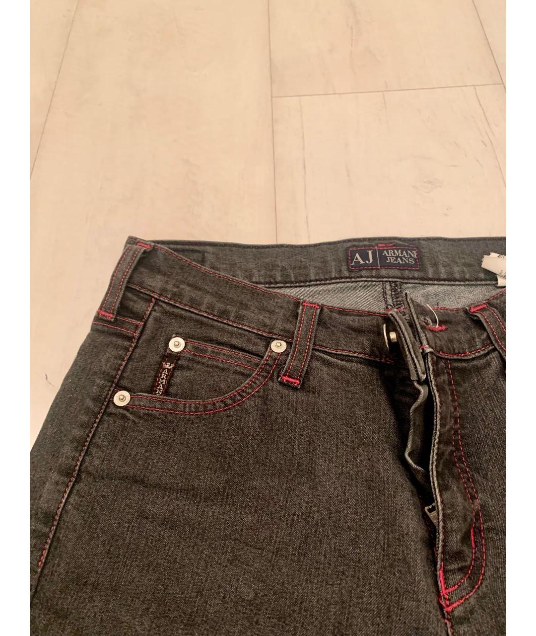 ARMANI JEANS Черные хлопко-эластановые прямые джинсы, фото 3