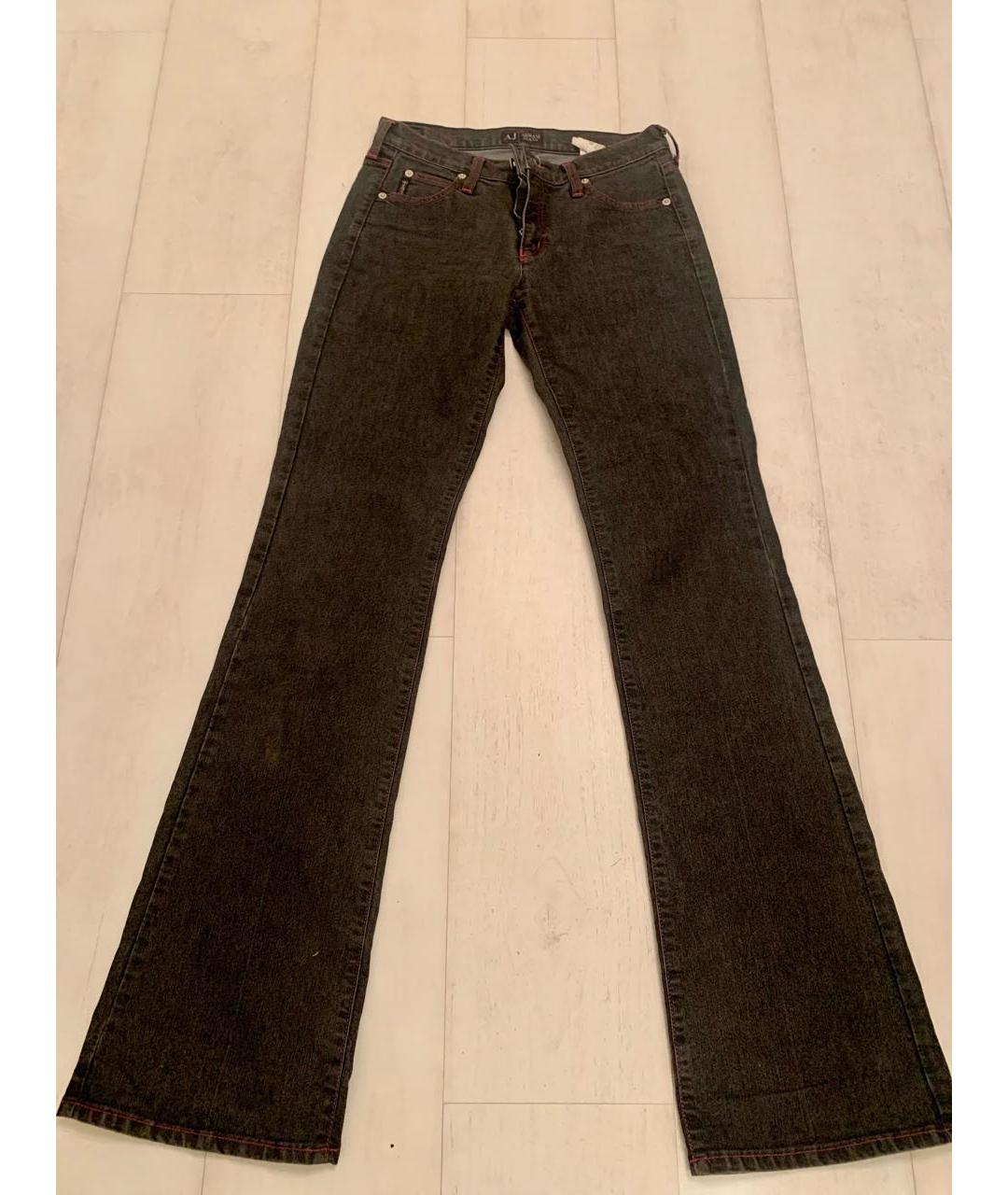 ARMANI JEANS Черные хлопко-эластановые прямые джинсы, фото 5