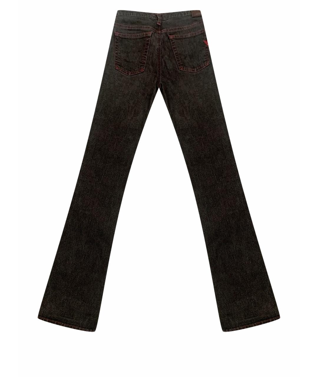 ARMANI JEANS Черные хлопко-эластановые прямые джинсы, фото 1