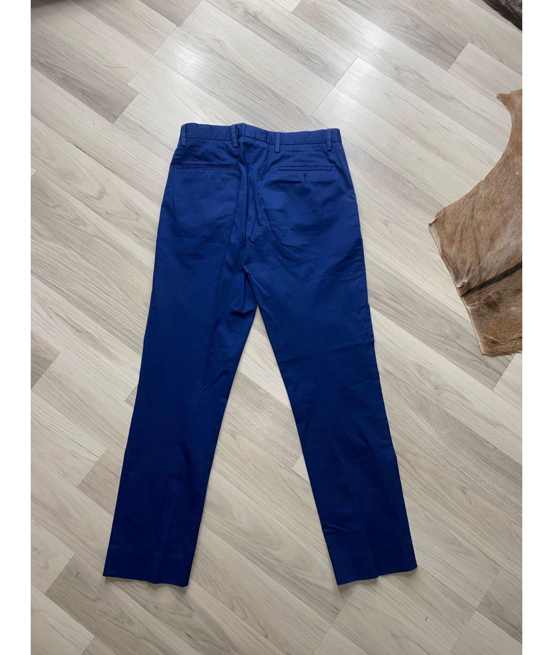 PAUL SMITH Синие хлопковые повседневные брюки, фото 2