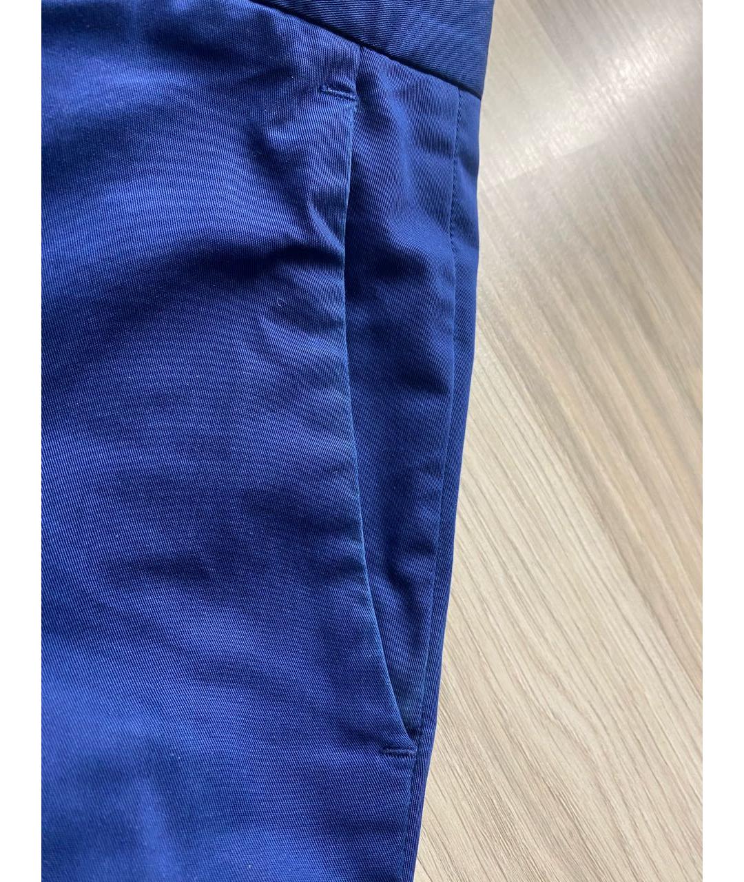 PAUL SMITH Синие хлопковые повседневные брюки, фото 5