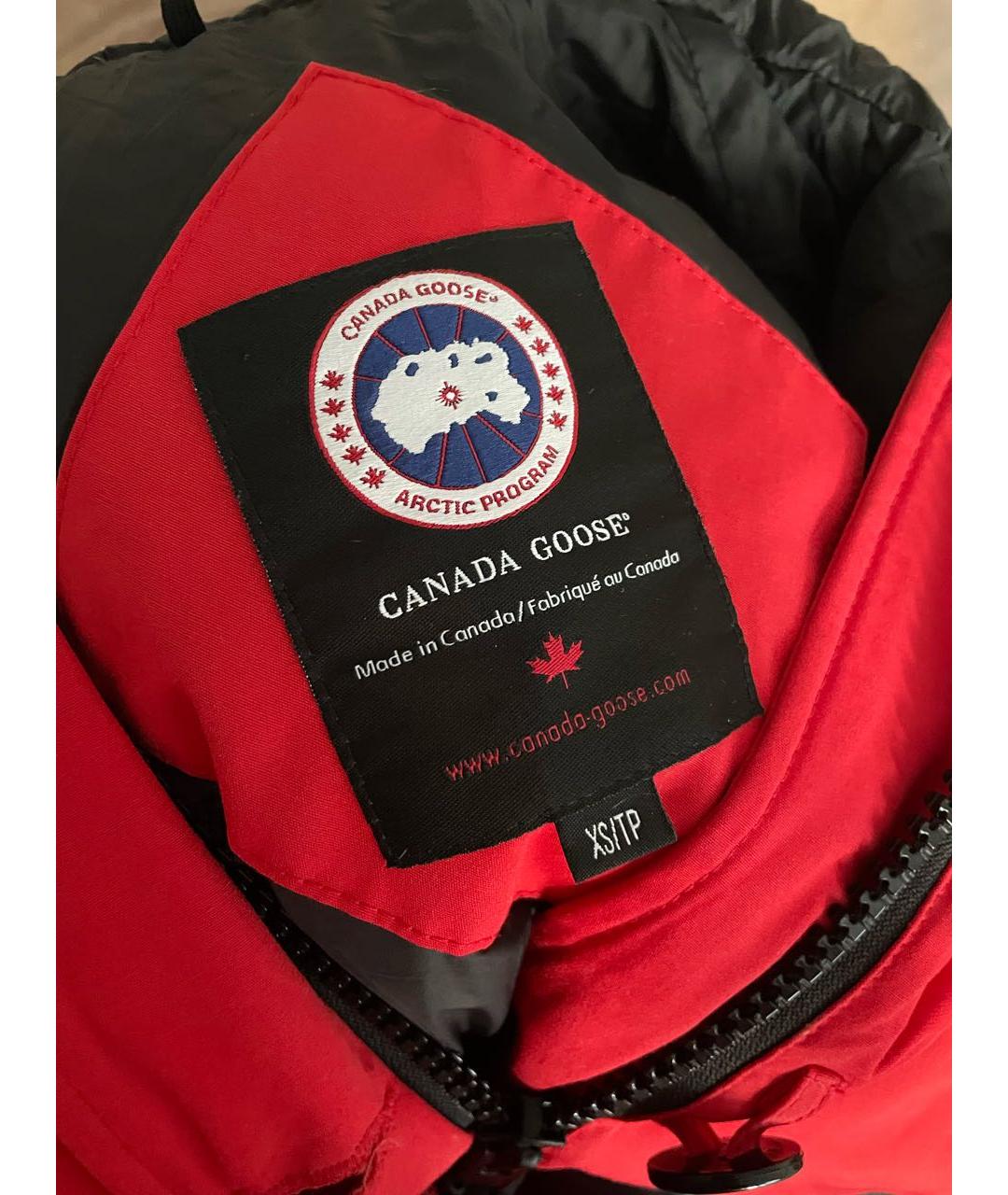 CANADA GOOSE Красный полиэстеровый пуховик, фото 6