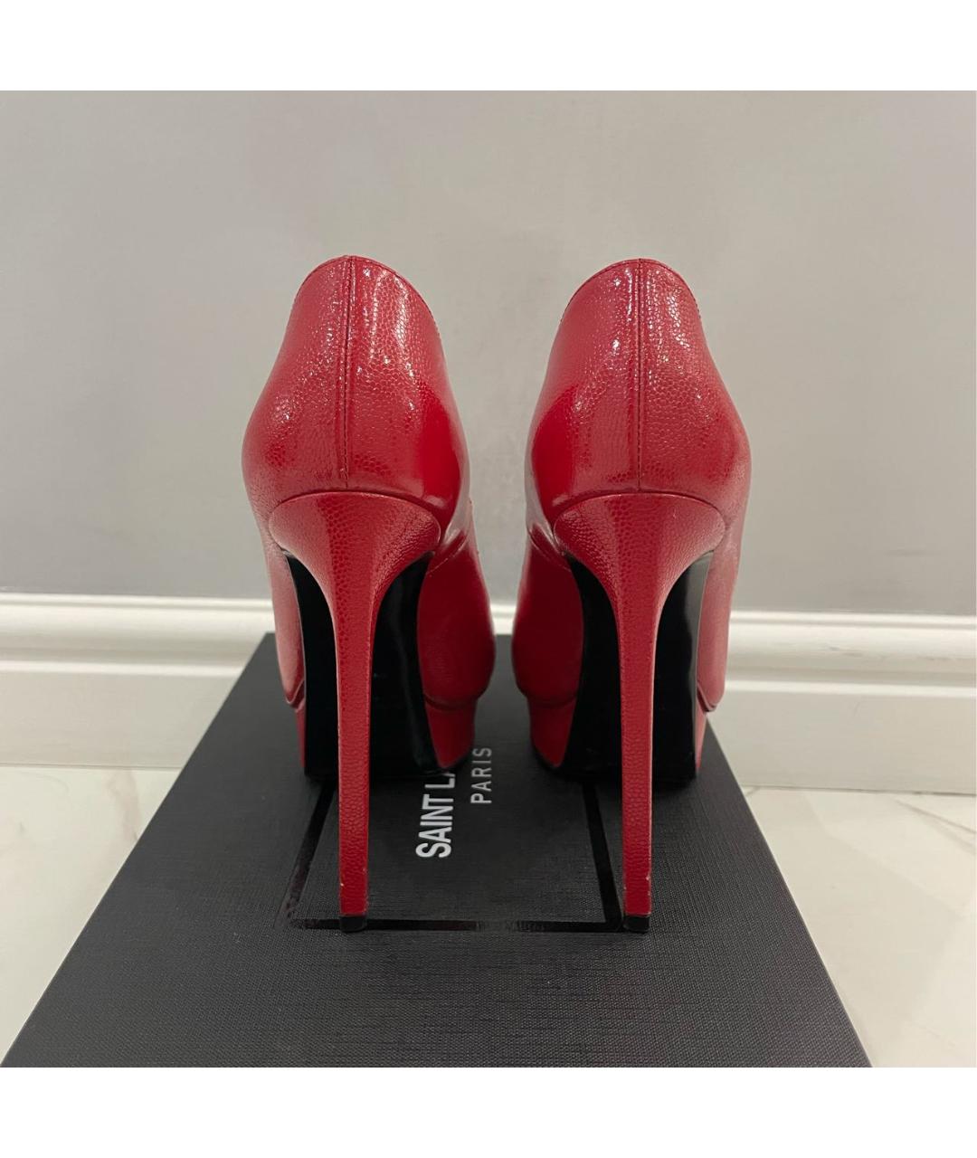 SAINT LAURENT Красные кожаные туфли, фото 2
