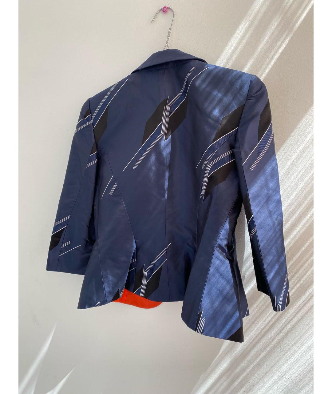 GIORGIO ARMANI VINTAGE Синий шелковый жакет/пиджак, фото 2