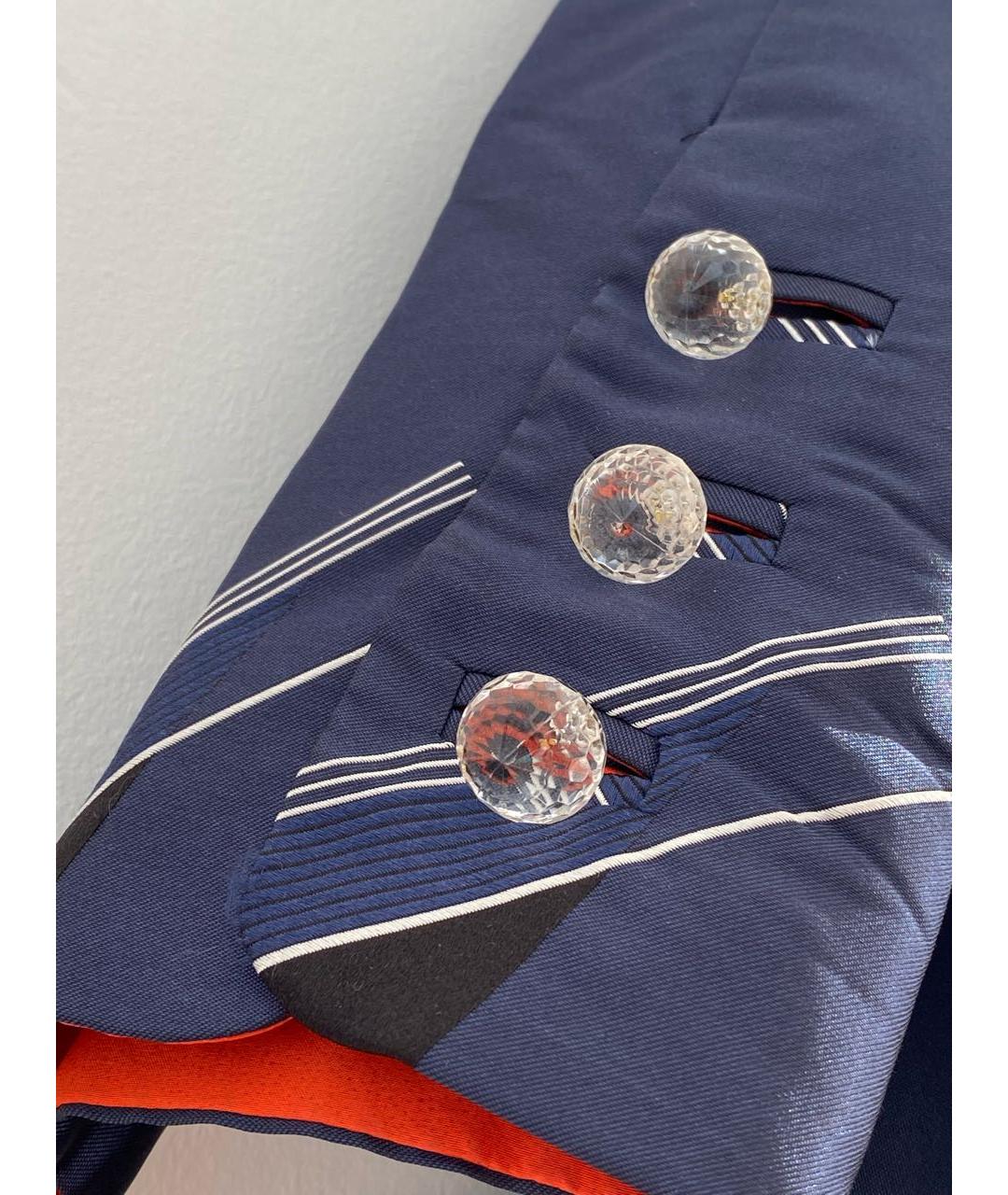 GIORGIO ARMANI VINTAGE Синий шелковый жакет/пиджак, фото 4
