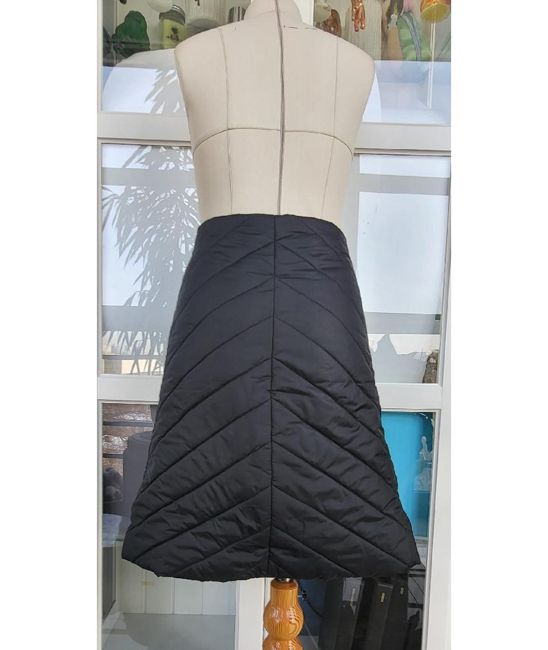 ODRI Черная полиэстеровая юбка миди, фото 2