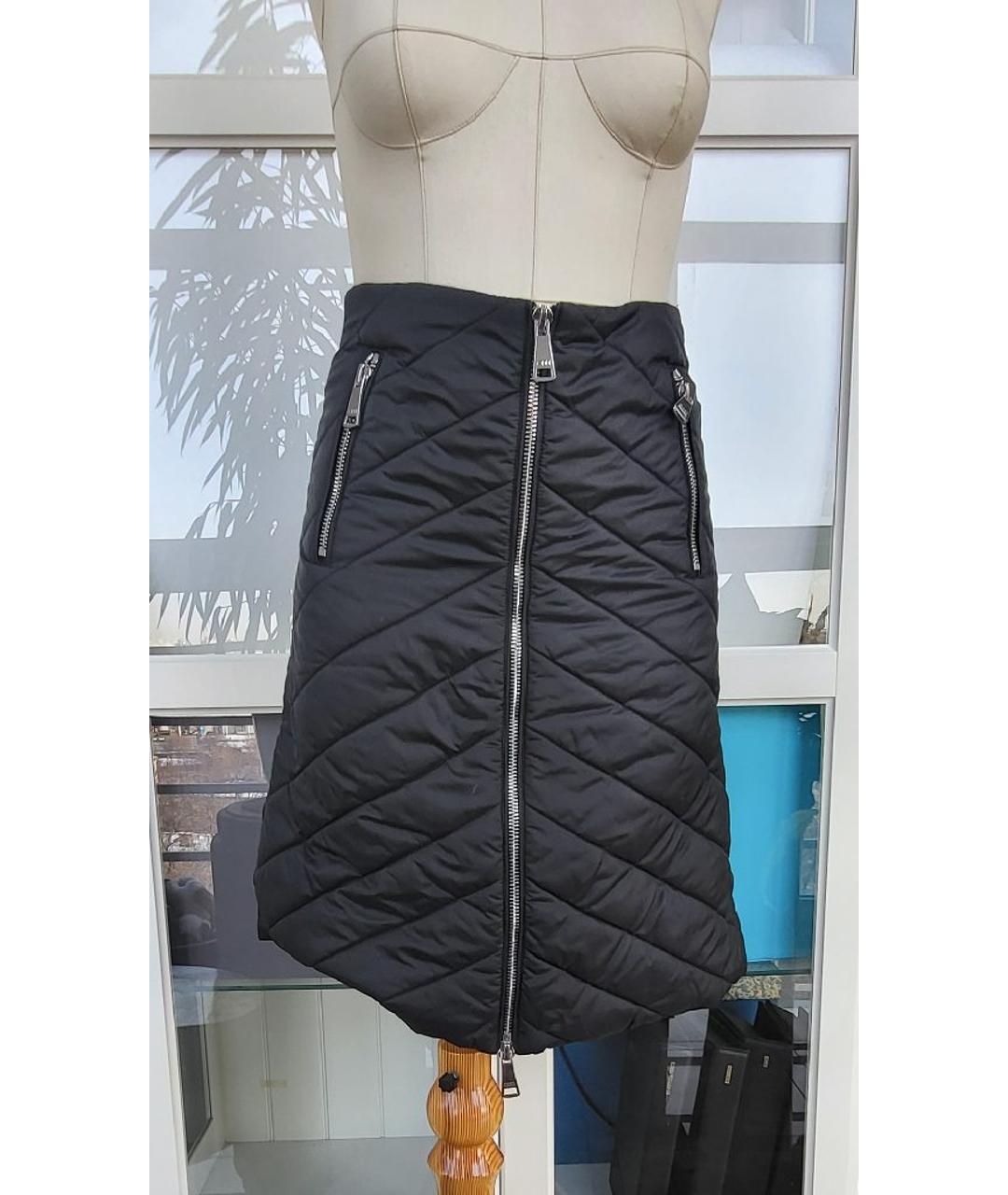 ODRI Черная полиэстеровая юбка миди, фото 6
